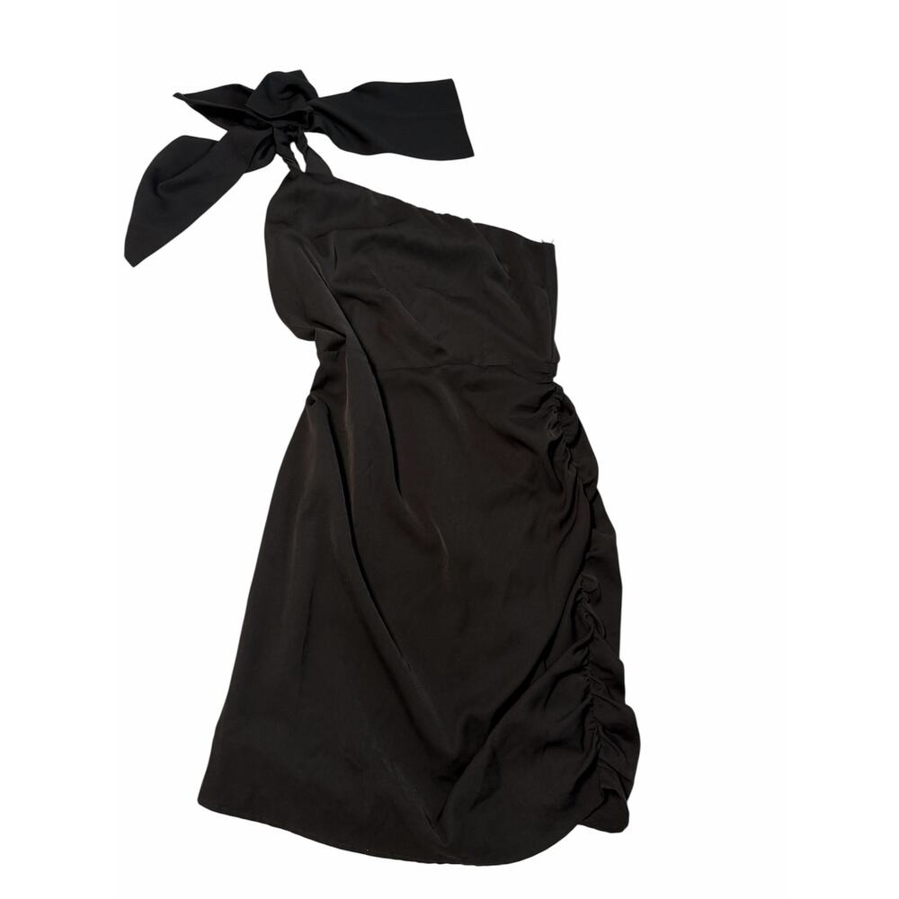 Altar’d State One Shoulder Bow Ruched Asymmetrical Hem Mini Cocktail Dress Large